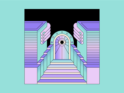 Door colour design door eye geometric illustration shape simple