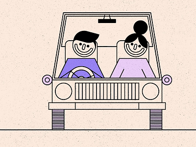 Broom Broom animation car colour geometric illustration journey people shape texture tire uber