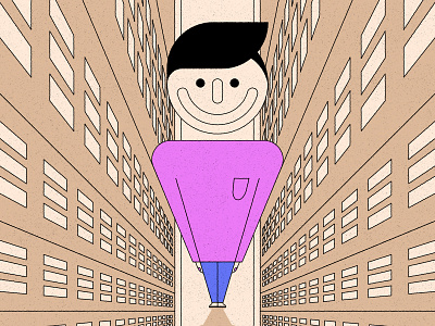 City building city face geometric illustration person perspective smile texture
