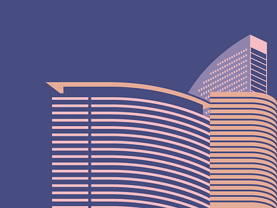 Festival City building city colours dubai festival flat geometric hotel illustration isometric simple
