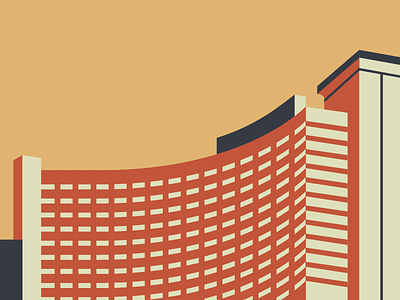 Los Angeles angeles building city colours geometric hotel illustration isometric los simple usa