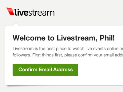 Email Confirmation email html livestream
