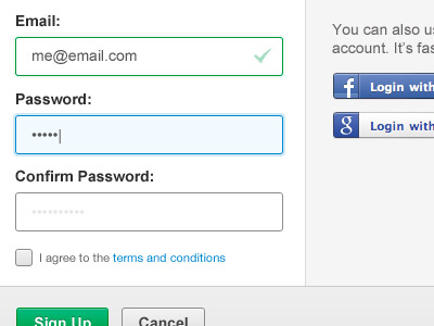 Signup Form form input password sign text up