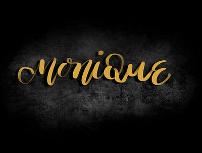 m.o.n.i.q.u.e art black calligraphy cursive gold graphic design procreate