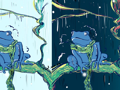 Freezer Frog illustration nature seasons