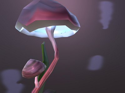 Mushroom Light Asset 3d game asset modeling texturing