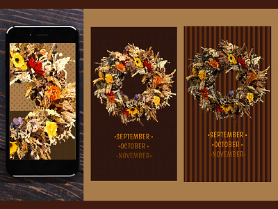 Fall Wreath Mobile Designs autumn fall graphic design mobile mobile wallpaper wallpaper