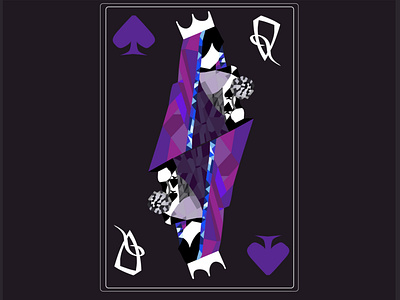 Queen of Spades design geometric geometric illustration graphic design illustration illustrator playing cards queen of spades