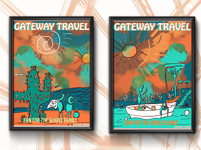 Gateway Travel Co. advertising aliens graphic design illustration photoshop poster space travel travel poster