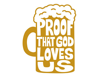Proof beer ben franklin gold handtype illustration love proof typeography vector