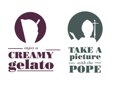 Take a picture gelato illustration pope typography