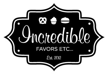 Incredible bakery candy cupcakes favors logo macaroons pretzels