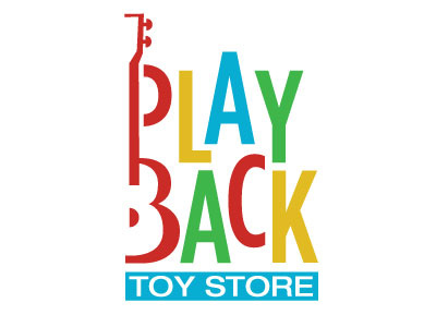Playback children instrument logo music toy store logo toys