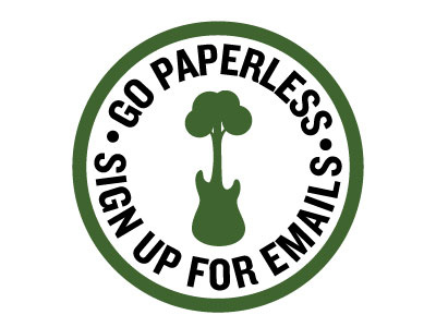 Go Paperless email green guitar inbox rock n roll tree