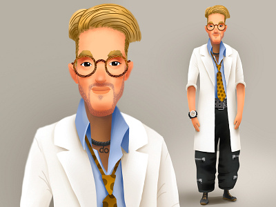 Doctor character design cartoon cg character children doctor illustration kids