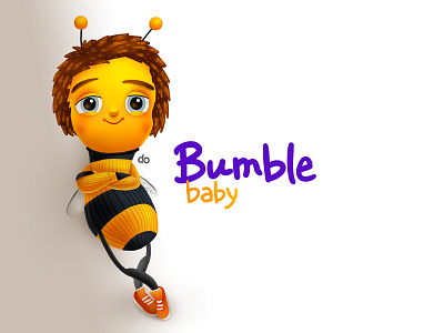 Bumble Baby Male Character bee cartoon cg character children cute humble illustration kids love smile