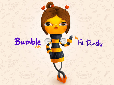 Bumble Bee female character design cartoon cg character children diapers illustration kids woman