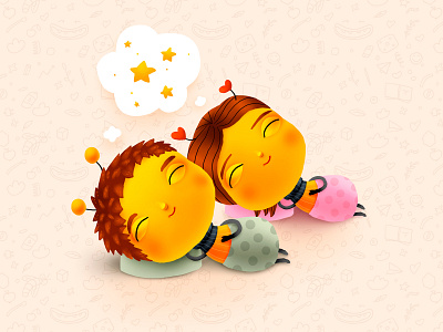 Bumble Baby dreams advert bee calm cartoon cg character children diapers dream illustration kids love sleep smile