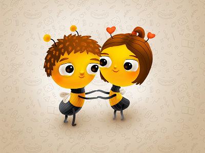 Bumble Baby friends cartoon cg character children illustration kids love smile