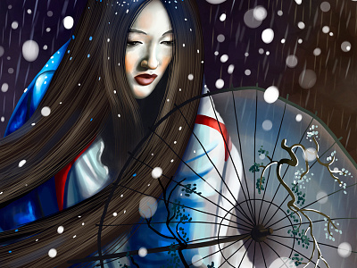 Geisha celebrity cinema geisha illustration japan movie snow theater theatre woman