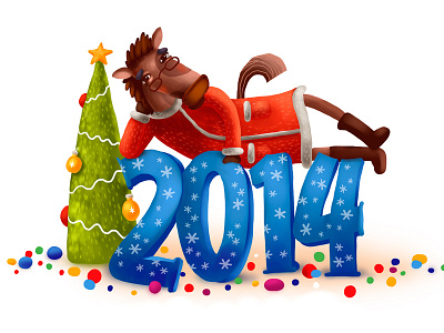 Laziness for mail.ru horse illustration lazy new year