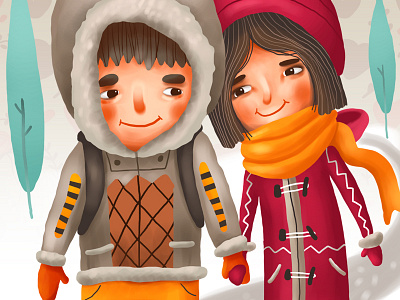 Mail.Ru Theme Part 3 character couple illustration love park valentine walk