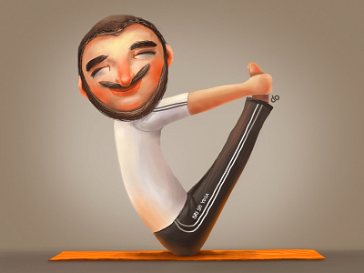 Sri Sri Yoga asana balance character illustration love man meditation peace smile yoga