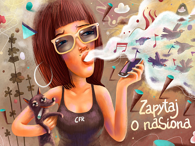 Jah Final dog drugs freak ganja girl illustration jah psycho smoke woman