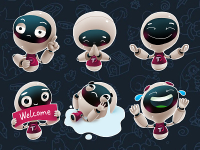 dot.finance robot stickers cartoon cg character children robot robots stickers telegram telegramstickers