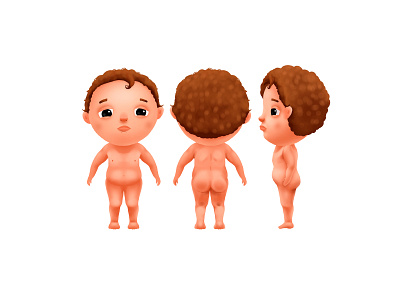 Sick nude boy boy cartoon cg character children illustration kids sick