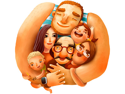 Family family illustration love meditation peace yoga
