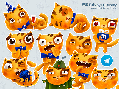 Cat stickers for Telegram cat cats character illustration pack sticker stickers telegram