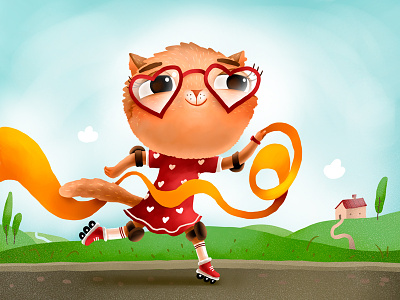 Shishkin Les 4 cat character children kids mascot package roller smile sport