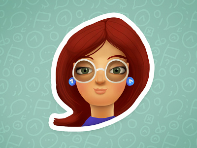 For Golos.io avatar cg character girl illustratoion smart sticker teacher woman