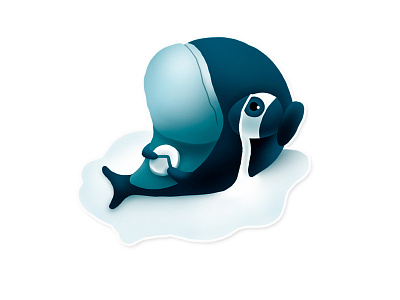 Depressed Whale cartoon cg character character design depression ocean sticker telegram whale