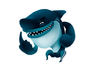 La Gopnique character illustration imessage russia shark sticker telegram