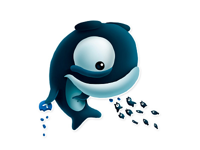 Feeding the Minnows character killer like minnows ocean orca sticker telegram whale