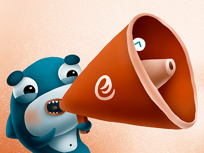 eSteem Announcement art cg character character design illustration loud ocean photoshop rupor speaker whale