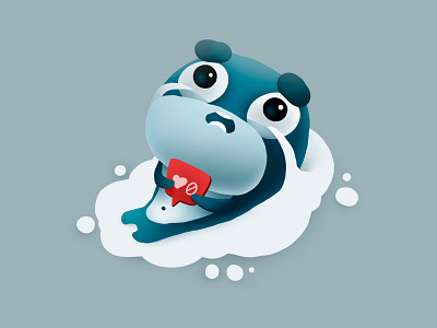 No Likes character crying emoji fish illustration like sticker whale