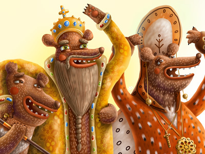 Russian Tsar Bears bear bears bright character crown friendship fun history illustration kids laugh rich smile warm