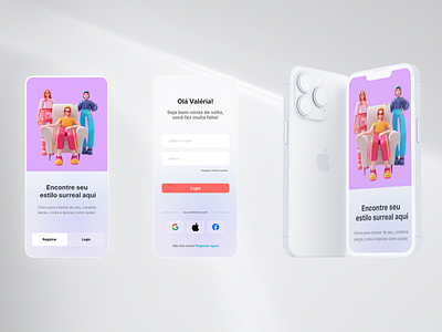 Tela de login app ui ux