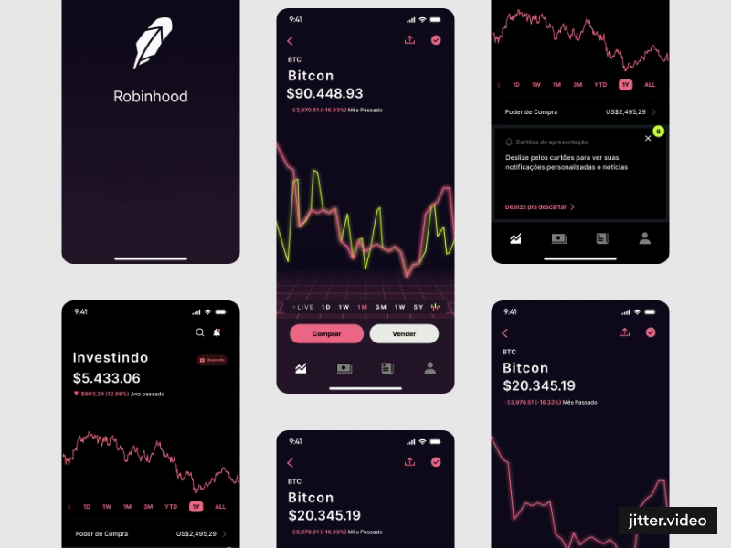 App Robinhood (figma) design figma graphic design motion graphics ui ux uxdesigner