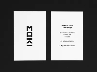 Maki Ortner Architect Business Card architect architecture austria brand brand identity business card business card design business cards design graphic identity logo logos typography vienna