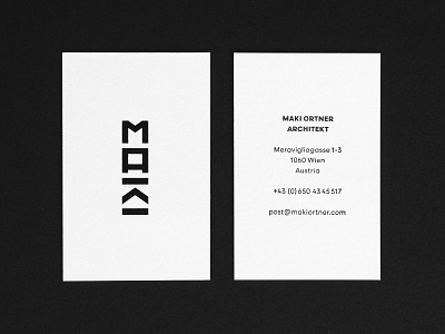 Maki Ortner Architect Business Card architect architecture austria brand brand identity business card business card design business cards design graphic identity logo logos typography vienna