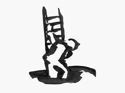 Descent brush descending ink ladder painting simple