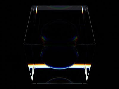 Cube-sphere blender blender3d design glass illustration infiniteloop octane octanerender