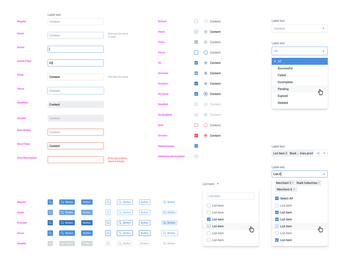 UI kit for design system by Andrey Tsialeha on Dribbble