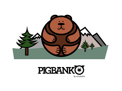 Pigbanko Bear design vector