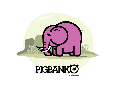 Pigbanko Elephant design vector