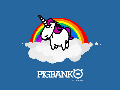 Pigbanko Unicorn design vector
